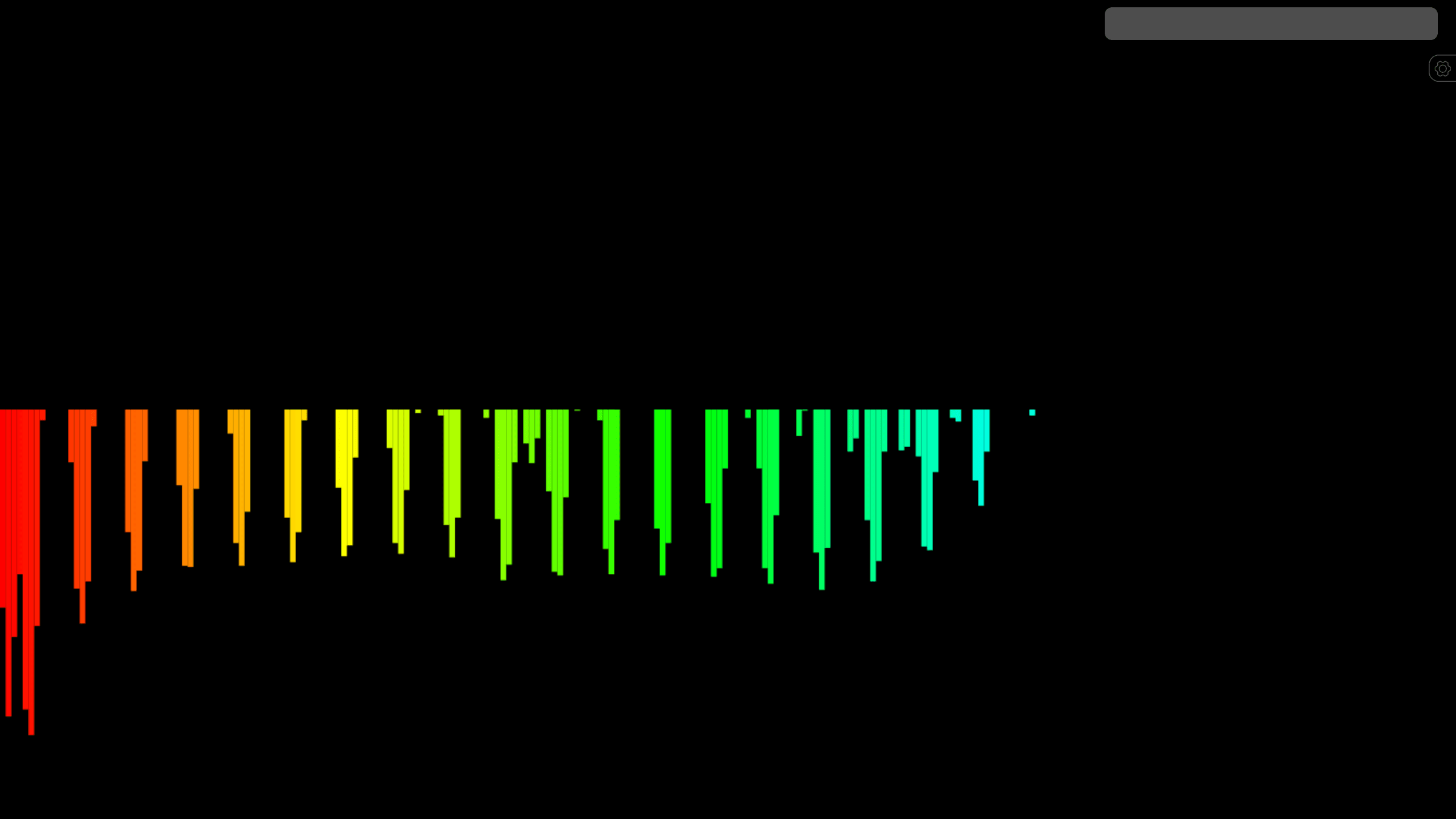 AudioViz, a browser audio visualiser drawing a waveform on a canvas against a dark background.